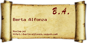 Berta Alfonza névjegykártya